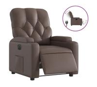 Vidaxl sillón reclinable eléctrico de cuero sintético marrón