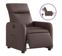 vidaXL Sillón reclinable eléctrico, asiento ajustable, respaldo y reposabrazos, cuero sintético marrón