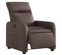 vidaXL Sillón reclinable eléctrico, asiento ajustable, respaldo y reposabrazos, cuero sintético marrón