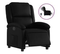 vidaXL Sillón reclinable eléctrico de Cuero sintético Negro