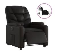 Vidaxl sillón reclinable eléctrico de cuero sintético negro