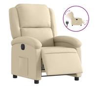vidaXL Sillón Reclinable Eléctrico, Silla con Respaldo Reposabrazos, Sillón de Relax Descanso, Asiento Ajustable para Ancianos, Tela Crema