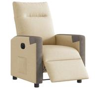 vidaXL Sillón reclinable eléctrico de Tela Crema