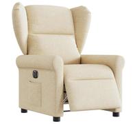 vidaXL Sillón reclinable eléctrico de Tela Crema