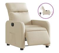 Vidaxl sillón reclinable eléctrico de tela crema