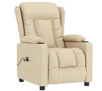 vidaXL Sillón reclinable eléctrico de Tela Crema, sillón reclinable, sillón reclinable TV, sillón Regulable, sillón, sillón eléctrico, sillón orejero
