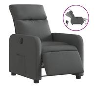 vidaXL Sillón Reclinable Eléctrico, Silla con Respaldo Reposabrazos, Sillón de Relax Descanso, Asiento Ajustable para Ancianos, Tela Gris Oscuro