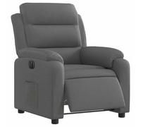 vidaXL Sillón Reclinable Eléctrico Orejero Ajustable con Respaldo y Reposabrazos Tela Gris Oscuro