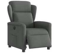 vidaXL Sillón reclinable eléctrico de tela gris oscuro