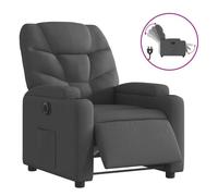 vidaXL Sillón Reclinable Eléctrico – Asiento Ajustable para Ancianos, Tela Gris Oscuro