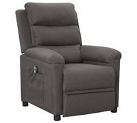 vidaXL Sillón Reclinable Eléctrico Silla Sofá Asiento Butaca Relax Sala de Estar Salón Oficina Ajustable Reposapiés Mueble de Tela Gris Oscuro