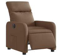 vidaXL Sillón Reclinable Eléctrico – Respaldo y Reposabrazos, Asiento Ajustable, Tela Marrón