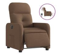 Vidaxl sillón reclinable eléctrico de tela marrón