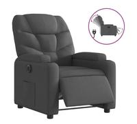 vidaXL Sillón reclinable eléctrico tela con reposabrazos y asiento ajustable Negro
