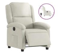 Vidaxl sillón reclinable eléctrico de terciopelo blanco crema