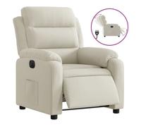 Vidaxl sillón reclinable eléctrico de terciopelo blanco crema