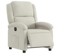 vidaXL Sillón Reclinable Eléctrico, Silla con Respaldo Reposabrazos, Sillón de TV Relax Descanso, Asiento Ajustable, Terciopelo Blanco Crema