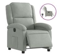 Vidaxl sillón reclinable eléctrico de terciopelo gris claro