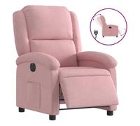 Vidaxl sillón reclinable eléctrico de terciopelo rosa