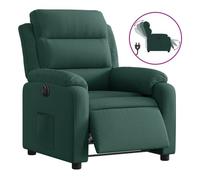 Vidaxl sillón reclinable eléctrico de terciopelo verde oscuro