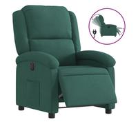 vidaXL Sillón Reclinable Eléctrico, Silla con Respaldo Reposabrazos, Sillón de TV Relax Descanso, Asiento Ajustable, Terciopelo Verde Oscuro