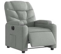 vidaXL Sillón Reclinable Eléctrico, Silla con Respaldo Reposabrazos, Sillón de Relax Descanso, Asiento Ajustable para Ancianos, Tela Gris Claro
