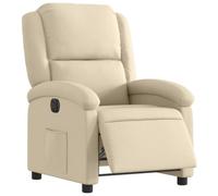 vidaXL Sillón Reclinable Eléctrico, Silla con Respaldo Reposabrazos, Sillón de Relax Descanso, Asiento Ajustable para Ancianos, Tela Crema