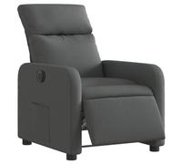 vidaXL Sillón Reclinable Eléctrico, Silla con Respaldo Reposabrazos, Sillón de Relax Descanso, Asiento Ajustable para Ancianos, Tela Gris Oscuro