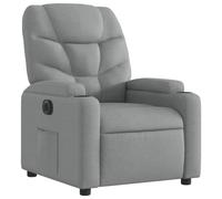 vidaXL Sillón Reclinable Eléctrico, Silla con Respaldo Reposabrazos, Sillón de Relax Descanso, Asiento Ajustable para Ancianos, Tela Gris Claro
