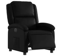 vidaXL Sillón Reclinable Eléctrico, Silla con Respaldo Reposabrazos, Sillón de Relax Descanso, Asiento Ajustable, Cuero Sintético Negro