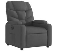 vidaXL Sillón Reclinable Eléctrico, Silla con Respaldo Reposabrazos, Sillón de Relax Descanso, Asiento Ajustable para Ancianos, Tela Negro