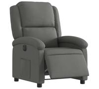 vidaXL Sillón Reclinable Eléctrico, Silla con Respaldo Reposabrazos, Sillón de Relax Descanso, Asiento Ajustable para Ancianos, Tela Gris Oscuro