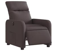 vidaXL Sillón Reclinable Eléctrico, Silla con Respaldo Reposabrazos, Sillón de Relax Descanso, Asiento Ajustable para Ancianos, Tela Marrón Oscuro