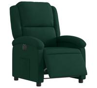 vidaXL Sillón Reclinable Eléctrico, Silla con Respaldo Reposabrazos, Sillón de TV Relax Descanso, Asiento Ajustable, Terciopelo Verde Oscuro