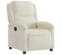 vidaXL Sillón Reclinable Eléctrico, Silla con Respaldo Reposabrazos, Sillón de TV Relax Descanso, Asiento Ajustable, Terciopelo Blanco Crema