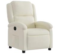 vidaXL Sillón Reclinable Eléctrico, Silla con Respaldo Reposabrazos, Sillón de TV Relax Descanso, Asiento Ajustable, Terciopelo Blanco Crema