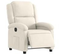 vidaXL Sillón Reclinable Eléctrico, Silla con Respaldo Reposabrazos, Sillón de TV Relax Descanso, Asiento Ajustable, Terciopelo Blanco Crema