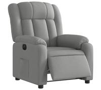 vidaXL Sillón Reclinable Eléctrico, Silla con Respaldo Reposabrazos, Sillón Orejero Ajustable, Asiento para Personas Mayores, Tela Gris Claro