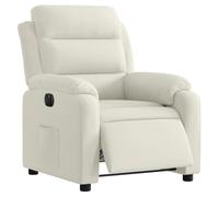 vidaXL Sillón Reclinable Eléctrico, Silla con Respaldo Reposabrazos, Sillón Orejero Ajustable, Asiento para Personas Mayores, Terciopelo Blanco Crema