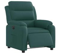 Vidaxl sillón reclinable eléctrico tela verde oscuro