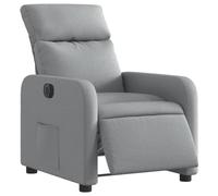 vidaXL Sillón Reclinable Eléctrico, Silla con Respaldo Reposabrazos, Sillón Orejero Ajustable, Asiento para Personas Mayores, Tela Gris Claro