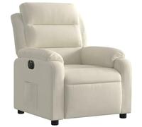 vidaXL Sillón Reclinable Eléctrico, Silla con Respaldo Reposabrazos, Sillón Orejero Ajustable, Asiento para Personas Mayores, Terciopelo Blanco Crema