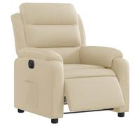 vidaXL Sillón Reclinable Eléctrico, Silla con Respaldo Reposabrazos, Sillón Orejero Ajustable, Asiento para Personas Mayores, Tela Crema