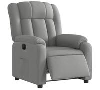 vidaXL Sillón Reclinable Eléctrico, Silla con Respaldo Reposabrazos, Sillón Orejero Ajustable, Asiento para Personas Mayores, Tela Gris Claro
