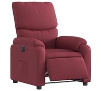 vidaXL Sillón Reclinable Eléctrico, Silla con Respaldo Reposabrazos, Sillón Orejero de Relax Descanso TV, Asiento Ajustable, Tela Rojo Tinto