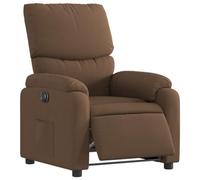 vidaXL Sillón Reclinable Eléctrico, Silla con Respaldo Reposabrazos, Sillón Orejero de Relax Descanso TV, Asiento Ajustable, Tela Marrón