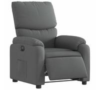 vidaXL Sillón Reclinable Eléctrico, Silla con Respaldo Reposabrazos, Sillón Orejero de Relax Descanso TV, Asiento Ajustable, Tela Gris Oscuro