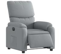 vidaXL Sillón Reclinable Eléctrico, Silla con Respaldo Reposabrazos, Sillón Orejero de Relax Descanso TV, Asiento Ajustable, Tela Gris Claro