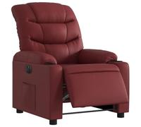 vidaXL Sillón Reclinable Eléctrico, Silla con Respaldo, Sillón Orejero Ajustable, Asiento para Personas Mayores, Cuero Sintético Rojo Tinto