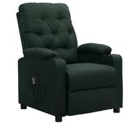 vidaXL Sillón Reclinable Eléctrico Silla Sofá Asiento Butaca Orejero Sala de Estar Salón Oficina Ajustable Reposapiés de Tela Verde Oscuro